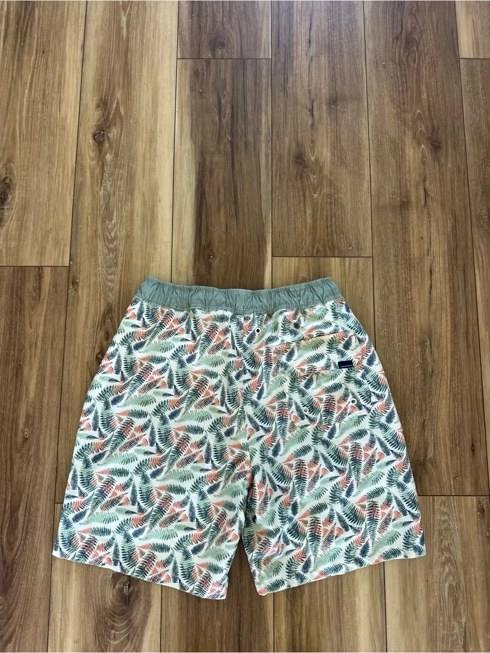 Fish Hippie Men's Green Tropical Print Swim Trunks Volley Short